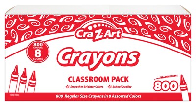 Cra-Z-Art Crayon Classroom Pack, Assorted Colors, 800/Pack (CZA740031)