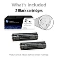 HP 35A Black Standard Yield Toner Cartridge, 2/Pack (CB435D)