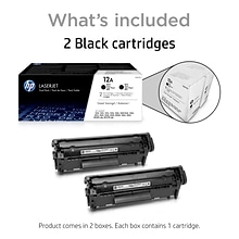 HP 12A Black Standard Yield Toner Cartridge, 2/Pack (Q2612D)
