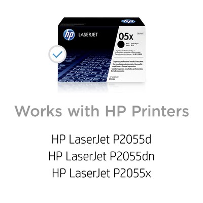 HP 05X Black High Yield Toner Cartridge (CE505X), print up to 6500 pages