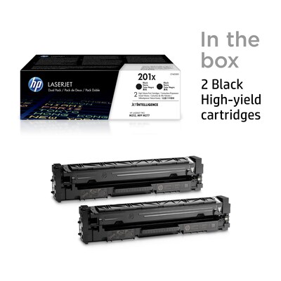 HP 201X Black High Yield Toner Cartridge, 2/Pack (CF400XD)