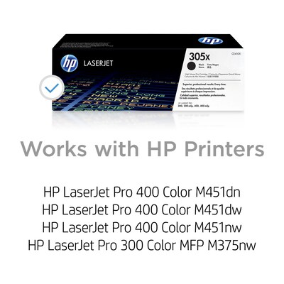 HP 305X Black High Yield Toner Cartridge   (CE410X)