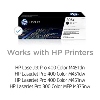 HP 305A Black Standard Yield Toner Cartridge   (CE410A)