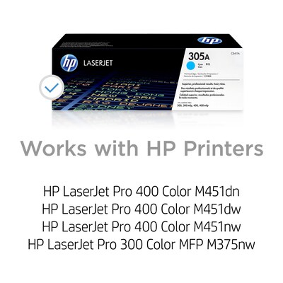 HP 305A Cyan Standard Yield Toner Cartridge (CE411A)