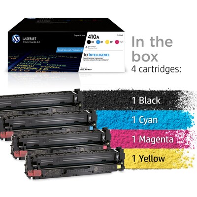 HP 410A Black/Cyan/Magenta/Yellow Standard Yield Toner Cartridge, 4/Pack