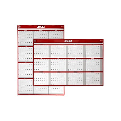 2022 TRU RED™ 32 x 48 Wall Calendar, Red/White (TR53911-22)