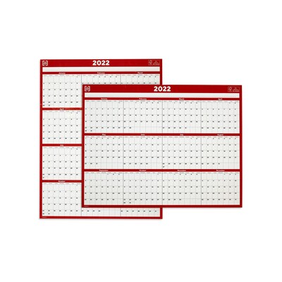 2022 TRU RED™ 12 x 15.69 Wall Calendar, Red/White (TR53905-22)