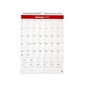 2022 TRU RED™ 17 x 12 Monthly Wall Calendar, White/Red (TR53913-22)