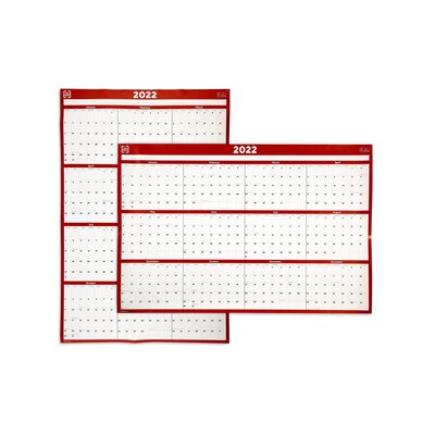 2022 TRU RED™ 24 x 36 Yearly Wall Calendar, Red (TR53903-22)