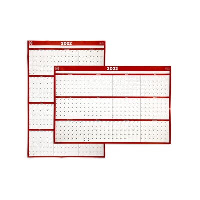 2022 TRU RED™ 24 x 36 Yearly Wall Calendar, Red (TR53903-22)