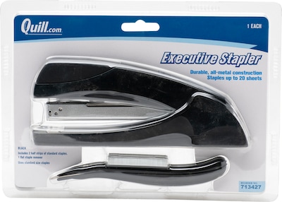 Quill Brand® Executive Desktop Stapler with Staple Remover, 20 Sheet Capacity, Black (713427)