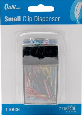 Quill Brand® Magnetic Paper Clip Holder, 100 Capacity, Black/Smoke (11524-QCC)