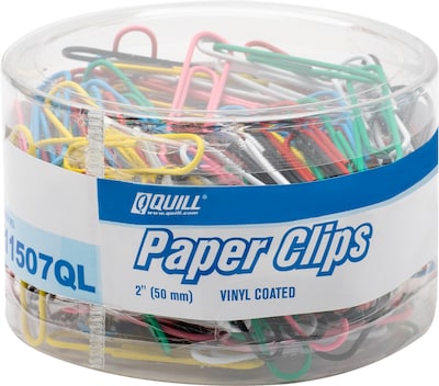 Quill Brand® Jumbo Paper Clips, Assorted Colors, 200/Tub