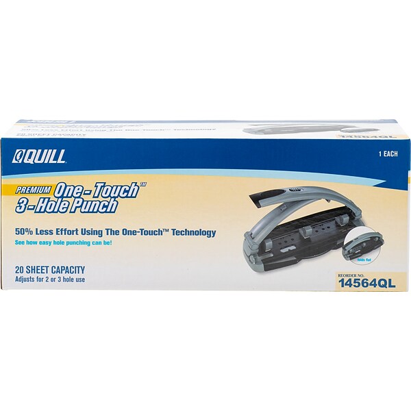 Ez Squeeze Hole Punch 40 Sheet Capacity Silver And Black