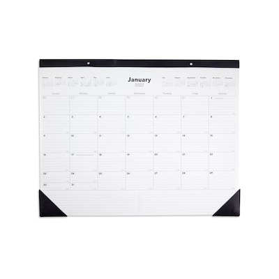 2022 TRU RED™ 17 x 22 Desk Pad Calendar, Black/White (TR12951-22)