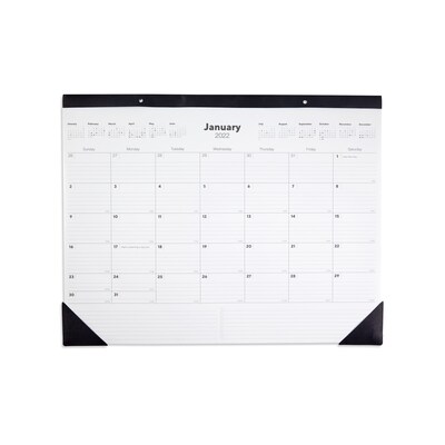 2022 Tru Red™ 17" X 22" Desk Pad Calendar, Black/White (Tr12951-22) | Quill.com