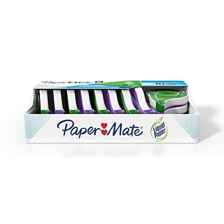 Paper Mate Liquid Paper Dryline Correction Tape, Non-Refillable, 1/6 x 472, 10/Pack (PAP6137406)