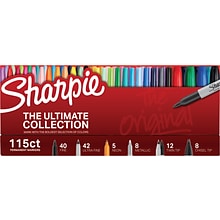 Sharpie The Ultimate Collection Permanent Markers, Assorted Tips, Assorted Colors, 115/Pack (1983255