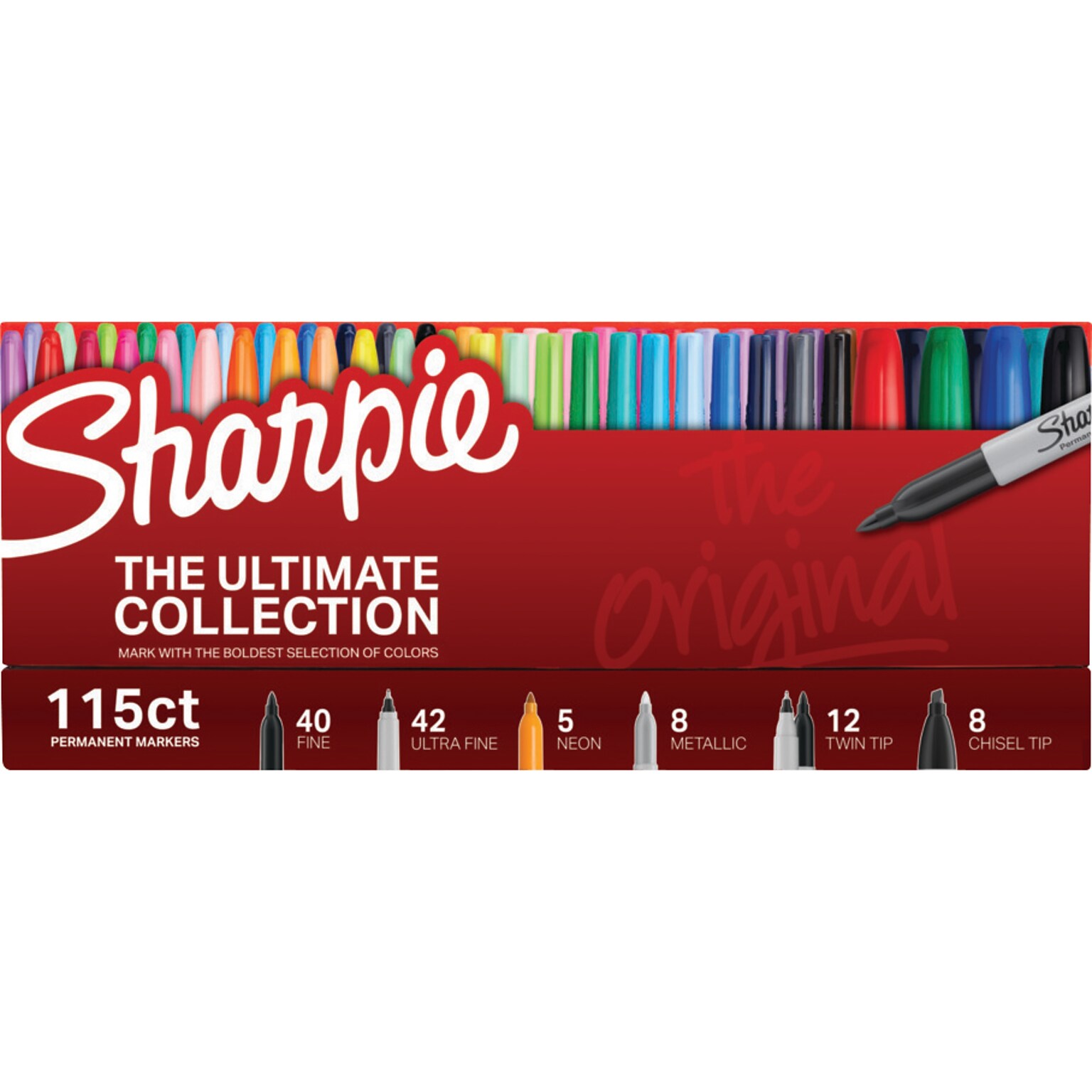 Sharpie The Ultimate Collection Permanent Markers, Assorted Tips, Assorted Colors, 115/Pack (1983255)