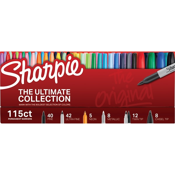 Sharpie 1860443 Neon Permanent Markers Assorted 5/Pack