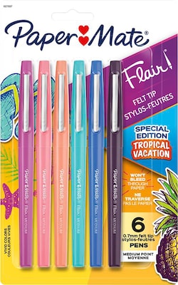 Paper Mate Flair Felt Tip Pens, Medium Point, 0.7mm, Scented Sunday Brunch, Assorted, 16 Count