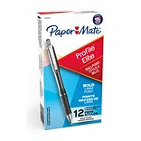 Paper Mate Profile Elite Retractable Ballpoint Pen, Bold Point, Black Ink, Dozen (1776372)