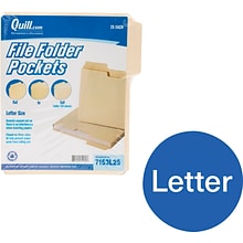 Quill Brand® File Pocket, 3/4 Expansion, Letter Size, Manila, 25/Pack (7153L25-QCC)