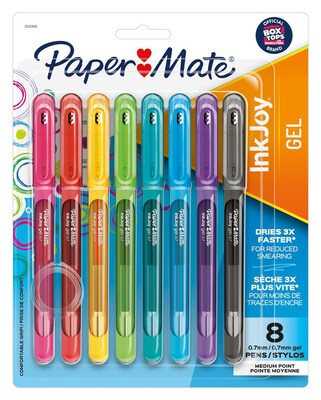 Paper Mate InkJoy Gel Pen, Medium Point, Assorted Ink, 8/Pack (2022986)