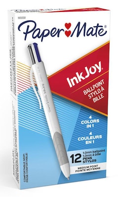 Paper Mate InkJoy Quatro Retractable Ballpoint Pen, Medium Point, Business Colored Ink, 12/pk (1832420)