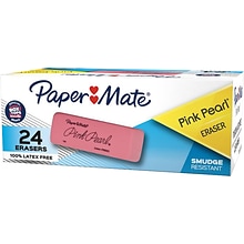 Paper Mate Pink Pearl Erasers, Pink, 24/Box (70520)
