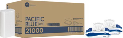 Buy 1 Pacific Blue Select 2-Ply Multifold Paper Towels 125/Pack, 16 Packs/Carton, Get 2 75% Ethyl Alcohol Wipes 50/Pack FREE