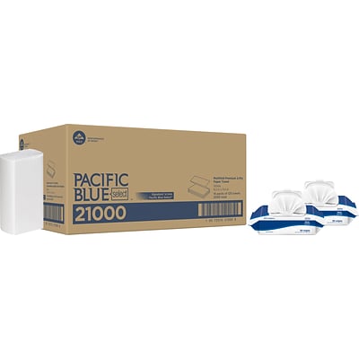 Buy 1 Pacific Blue Select 2-Ply Multifold Paper Towels 125/Pack, 16 Packs/Carton, Get 2 75% Ethyl Alcohol Wipes 50/Pack FREE