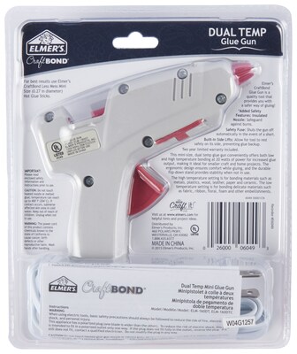 Elmer's CraftBond Dual-Temp Mini Hot Glue Gun, Gray (E6049)