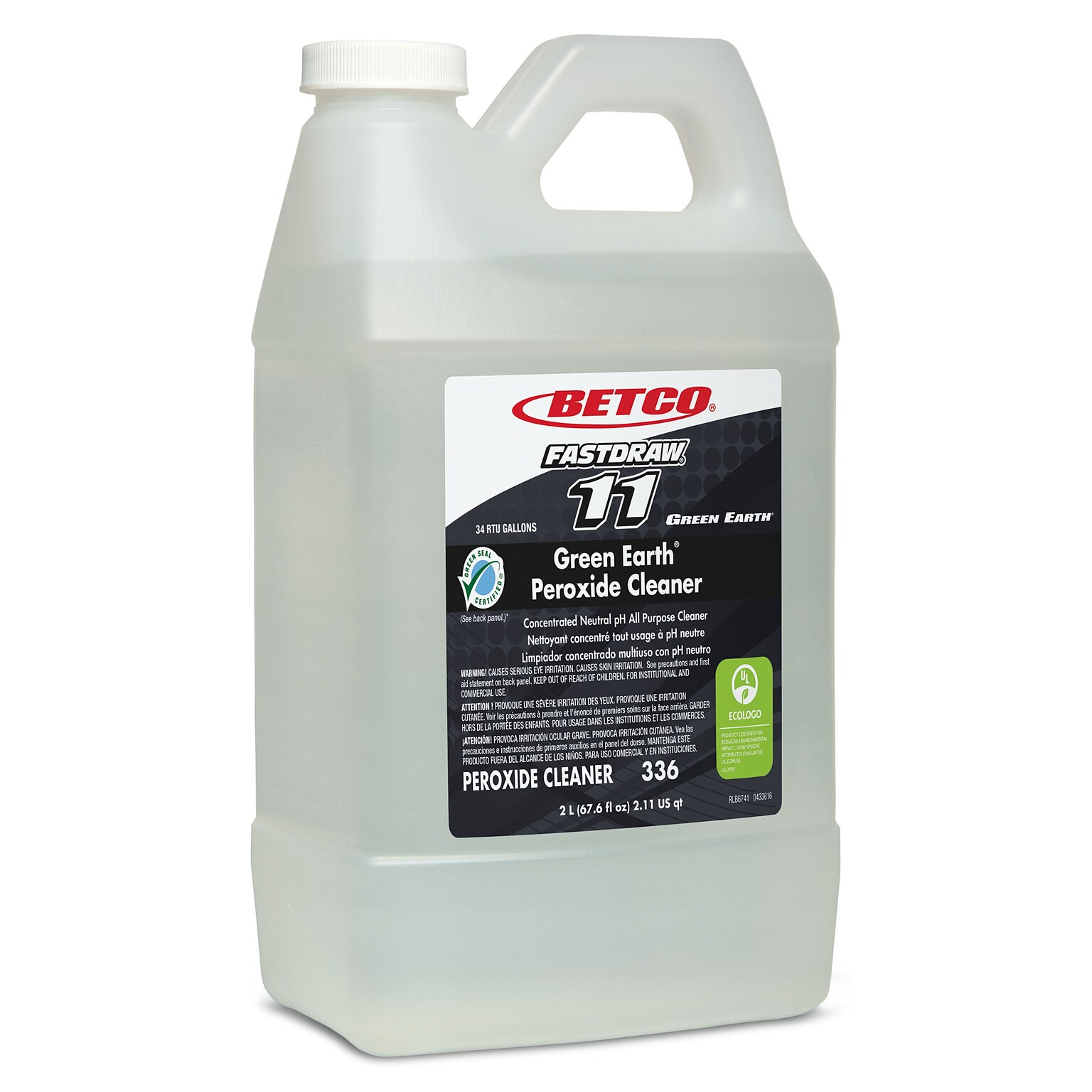 Betco Green Earth Peroxide Neutral pH All Purpose Cleaner, Fresh Mint, 67.6 Oz., 2/Carton (336B200)