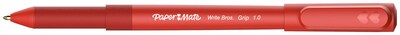 Paper Mate Write Bros. Grip Ballpoint Pen, Medium Point, Red Ink, Dozen (8808187)