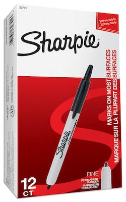 Sharpie Retractable Pen, Fine Point, Black, 3-Count