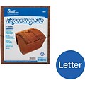 Quill Brand® Heavy-Duty Reinforced Expanding File, Flap and Cord Closure, Letter Size, Brown (723316)