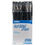Quill Brand® Grip Gel Stick Pens, Medium Point, Black, Dozen (11246QL)