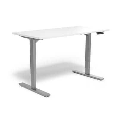 Union & Scale™ Essentials 55W Electric Rectangular Adjustable Desk, White  (UN56206)