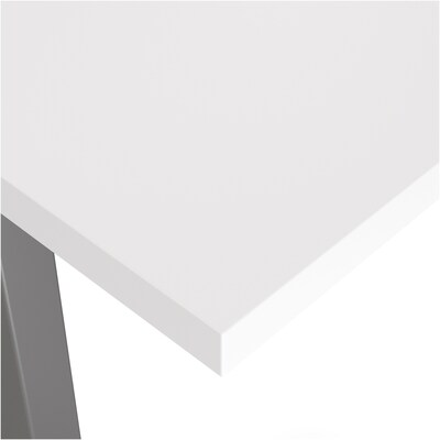 Union & Scale™ Essentials 55"W Electric Rectangular Adjustable Desk, White (UN56206)