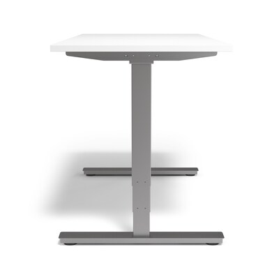 Union & Scale™ Essentials 55"W Electric Rectangular Adjustable Desk, White (UN56206)