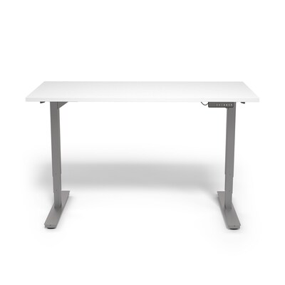 Union & Scale™ Essentials 55W Electric Rectangular Adjustable Desk, White  (UN56206)