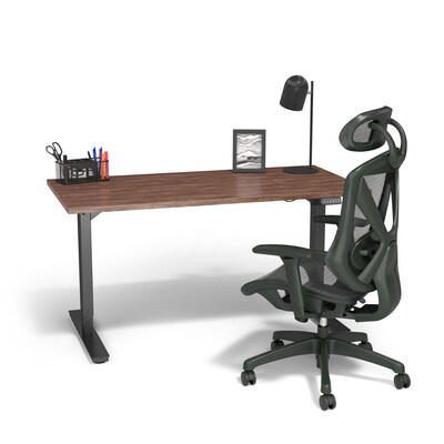 Union & Scale™ Essentials 55"W Electric Rectangular Adjustable Standing Desk, Espresso (UN56207)