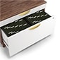 Union & Scale™ MidMod 2-Drawer Lateral File Cabinet, Locking, Letter/Legal, White/Espresso, 29" (UN56967)