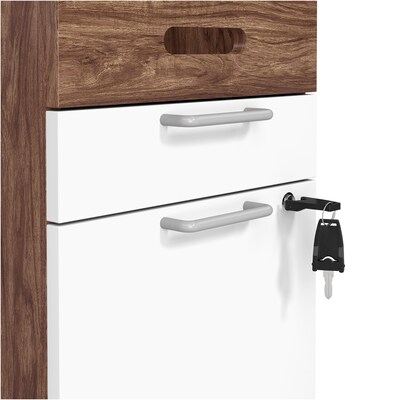Union & Scale™ Essentials 2-Drawer Mobile Vertical File Cabinet, Letter/Legal, Lockable, 24.2"H x 15.5"W x 21"D, White/Espresso