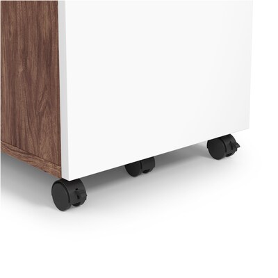 Union & Scale™ Essentials 2-Drawer Vertical File Cabinet, Mobile/Pedestal, Letter/Legal, White/Espresso, 21" (UN56968)