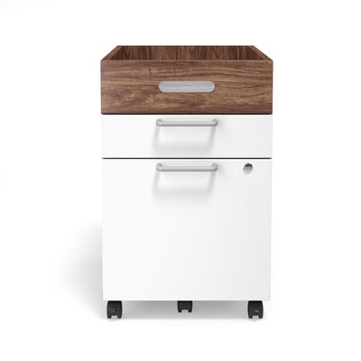 Union & Scale™ Essentials 2-Drawer Mobile Vertical File Cabinet, Letter/Legal, Lockable, 24.2"H x 15.5"W x 21"D, White/Espresso