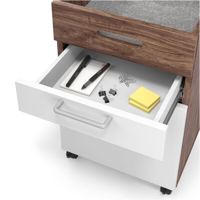 Union & Scale™ Essentials 2-Drawer Mobile Vertical File Cabinet, Letter/Legal, Lockable, 24.2"H x 15.5"W x 21"D, White/Espresso