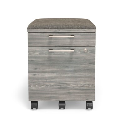 Union & Scale™ Prestige 2-Drawer Vertical File Cabinet, Mobile/Pedestal, Letter/Legal, Gray, 21" (UN56949)