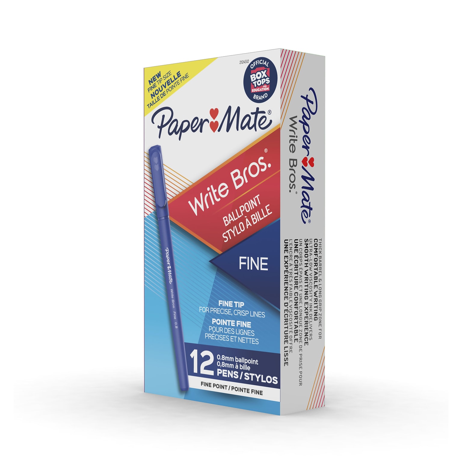 Paper Mate Write Bros. Ballpoint Pen, Fine Point, Blue Ink, Dozen (3361131)